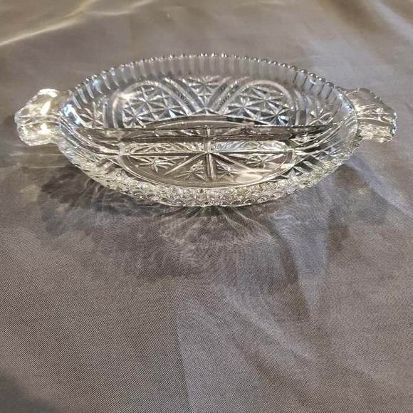 **vintage** 2-Part Relish Dish Stars & Bars by ANCHOR HOCKING - Picture 2 of 5